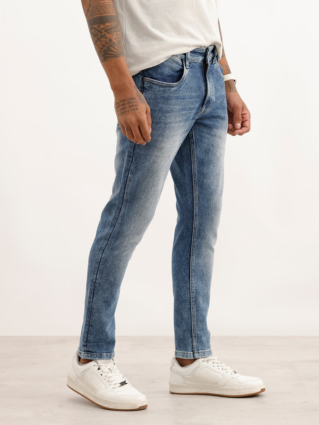 Faded Slim Fit Denim Jeans | Light Blue