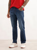Faded Slim Fit Denim Jeans | Dark Blue