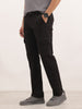 Solid Straight Fit Cargo Trousers | Black