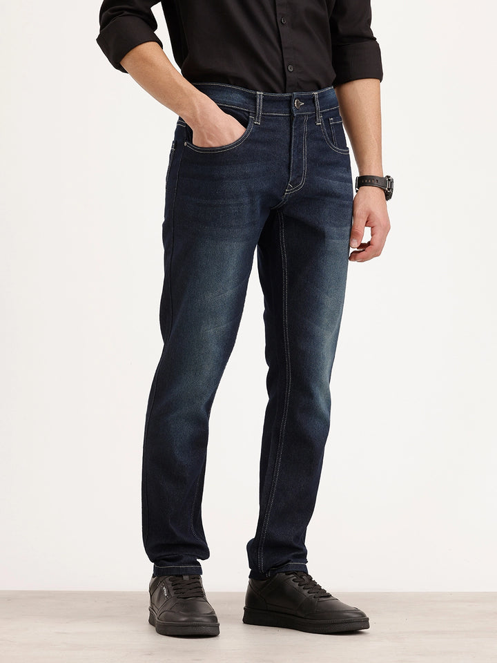 Slim Fit Faded Denim Jeans | Blue