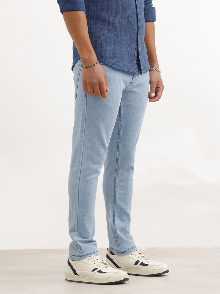 Faded Slim Fit Denim Jeans | Light Blue
