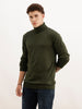Solid Regular Fit Turtle Neck Sweater | Olive | WSW02FSRE1063W