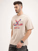 Oversized Placement Printed T-Shirt | Beige