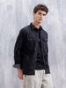 Solid Regular Fit Cotton Shirt | Black