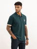 Regular Fit Contrast Sleeve Polo T-Shirt | Teal