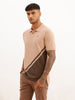 Slim Fit Placement Printed Polo T-Shirt | Light Brown