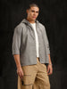 Cotton Twill Hoded Shirt | Grey