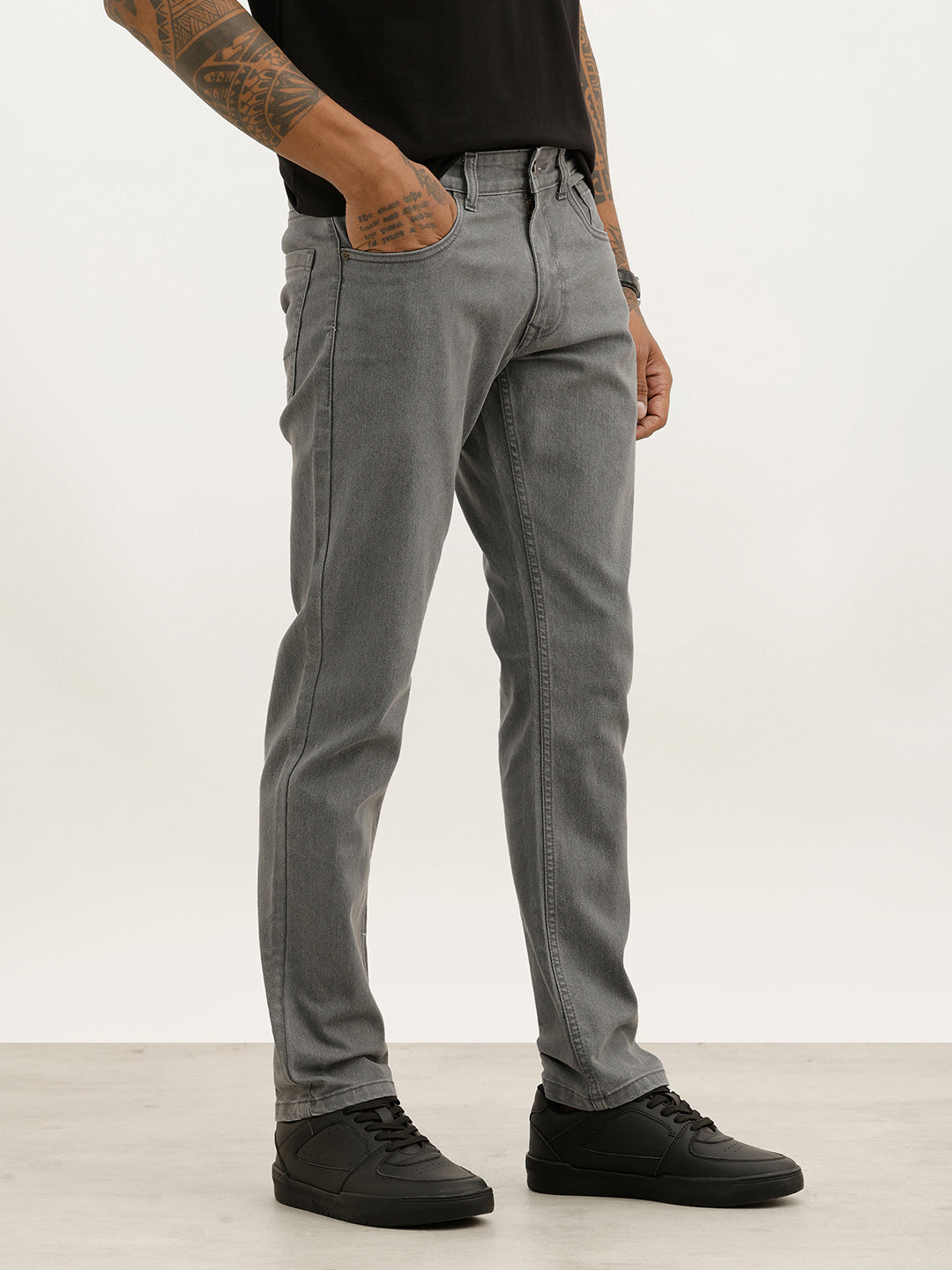 Washed Slim Fit Denim Jeans | Grey