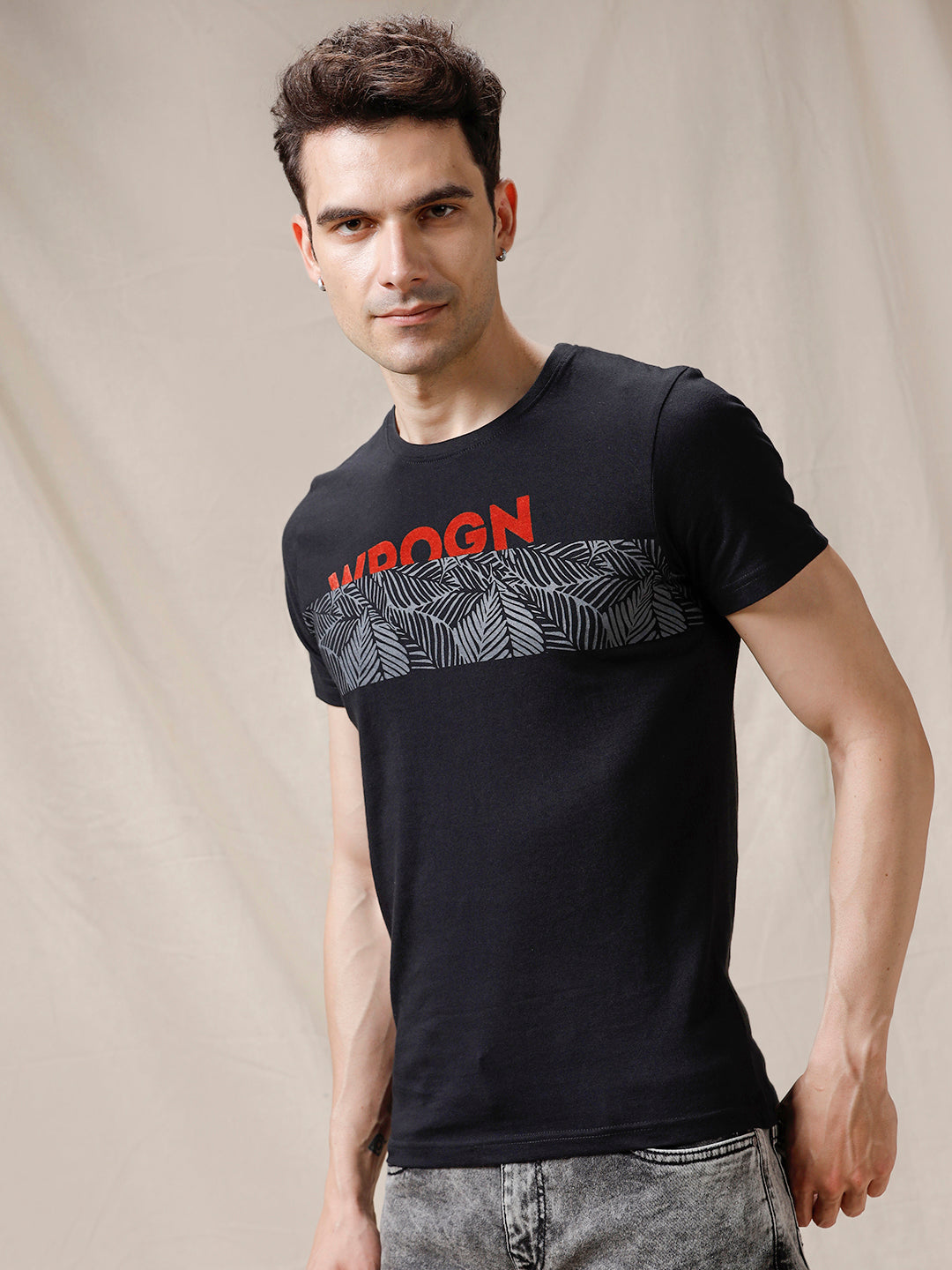 Wrogn Chest Printed T-Shirt