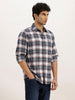 Slim Fit Checkered Full Sleeve Shirt | Blue