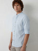 Slim Fit Mandrin Collar Shirt | Light Blue