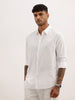 Solid Slim Fit 100% Cotton Shirt | White