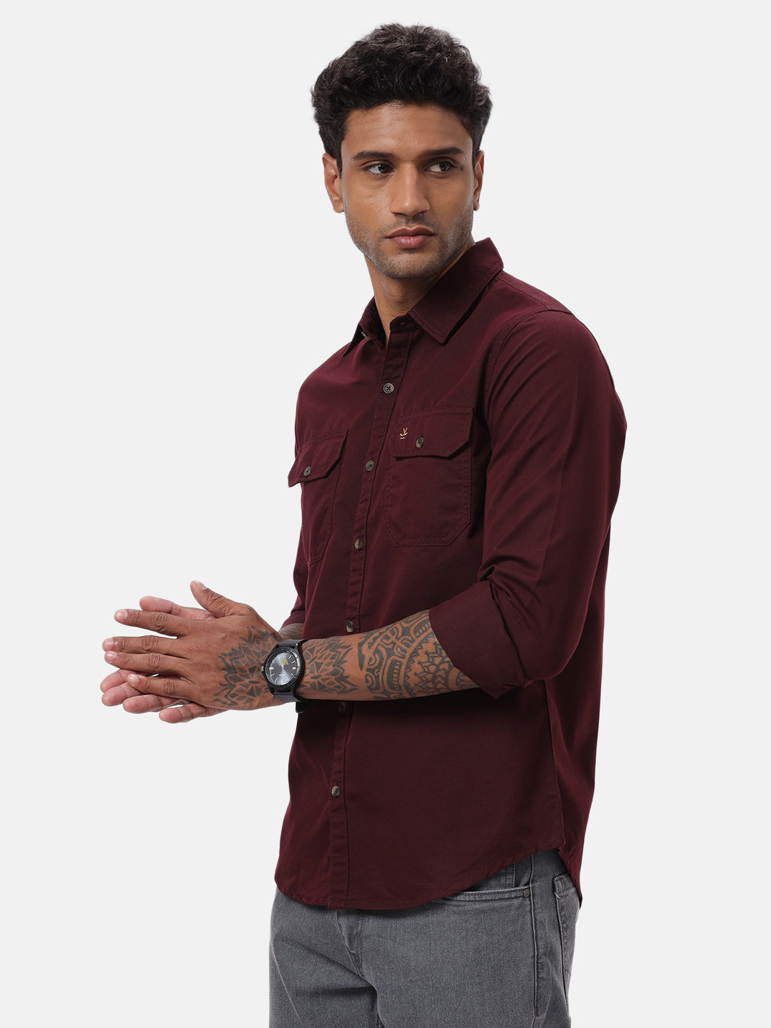 Basic Solid Maroon Shirt