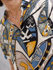 Fluid Viscose Shirt With Abstract Aop  |  Blue