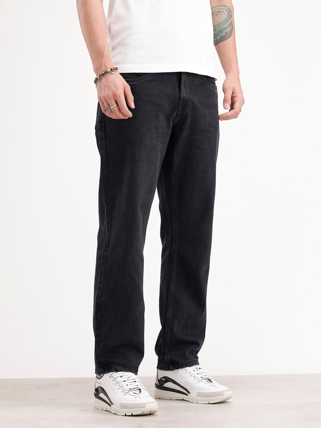 Anti Fit Light Faded Denim Jeans | Black