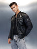 Men's Casual Slim Fit Biker Jacket | Black