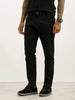 Solid Slim Cropped Denim Jeans | Black