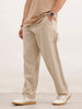 Loose Fit Cargo Denim Jeans  | Beige