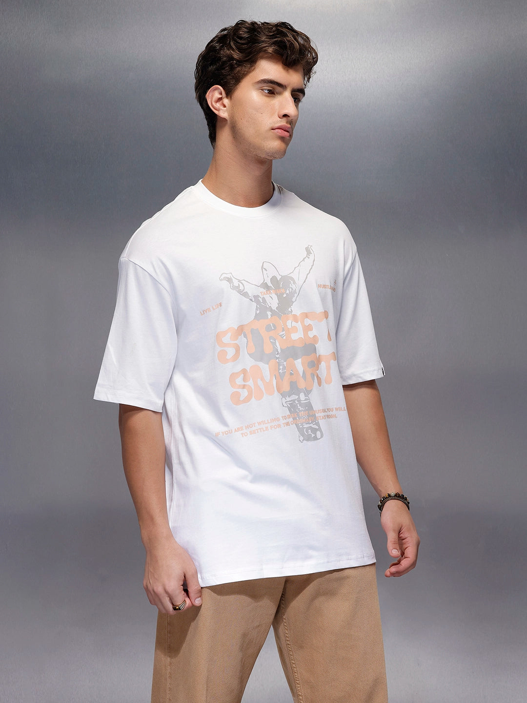 Classic Placement Printed T-Shirt   |  White
