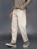 Wrogn Men's Casual Loose Fit Jeans with Contrast Stitch Detail | Khaki