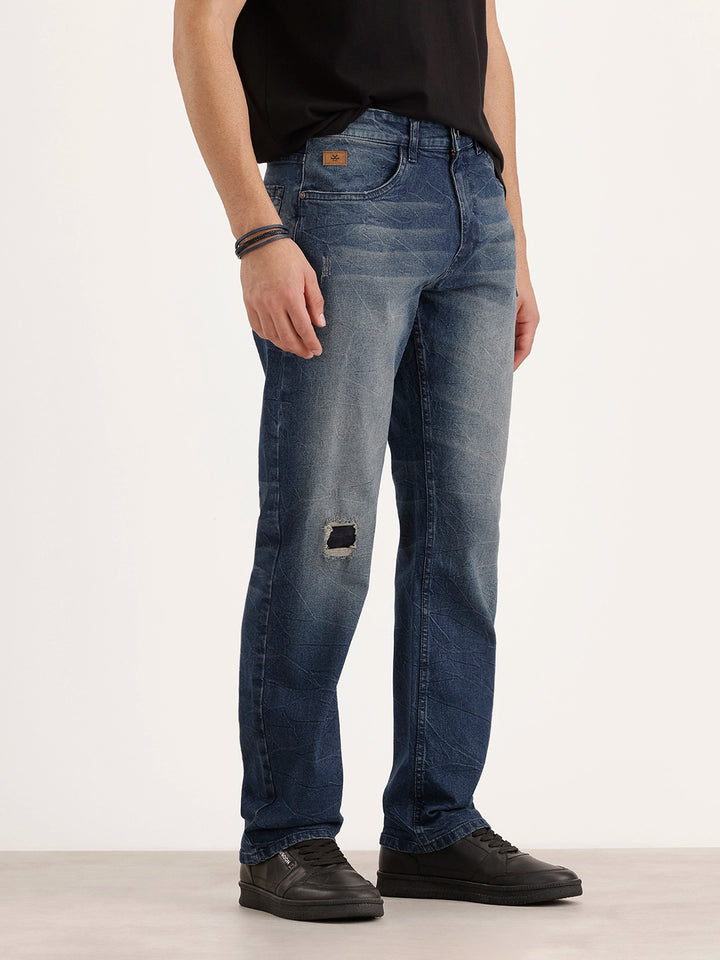 Anti Fit Distressed Denim Jeans | Blue