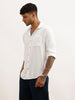 Textured Regular Fit Full Sleeve Shirt | White