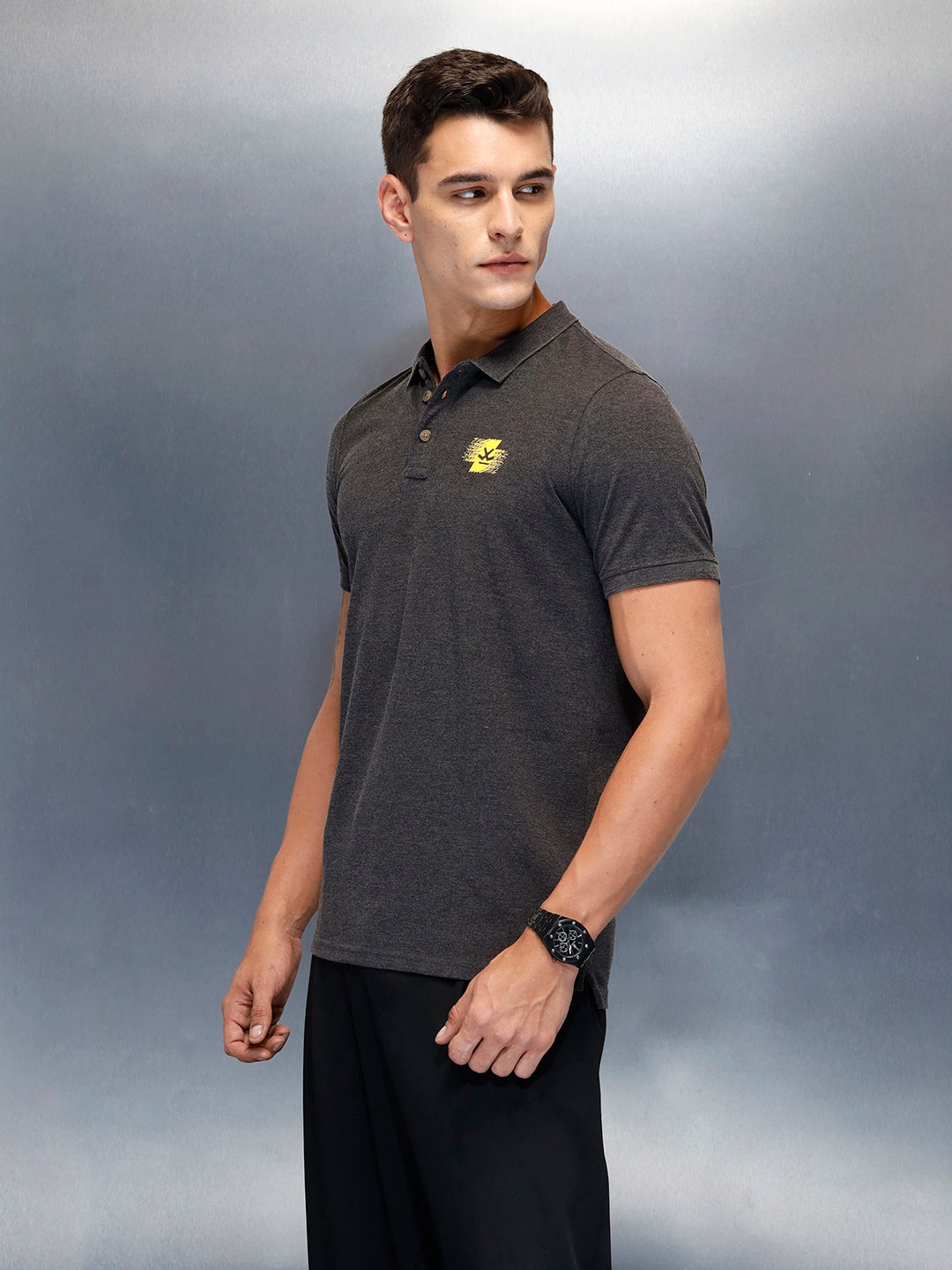 Men's Casual Regualr Fit Polo T-Shirt | Dark Grey
