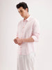 Solid Slim Fit Linen Blend Shirt | Pink