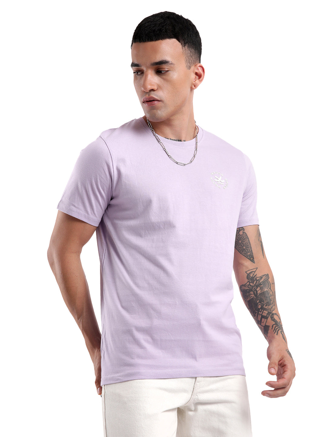 Light Purple Crew Neck T-Shirt