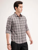 Slim Fit Checkered Shirt | Grey