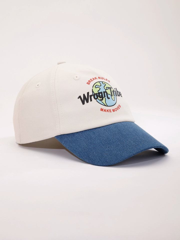 Printed Wrogn Tribe Two-Tone Cap | Blue/White