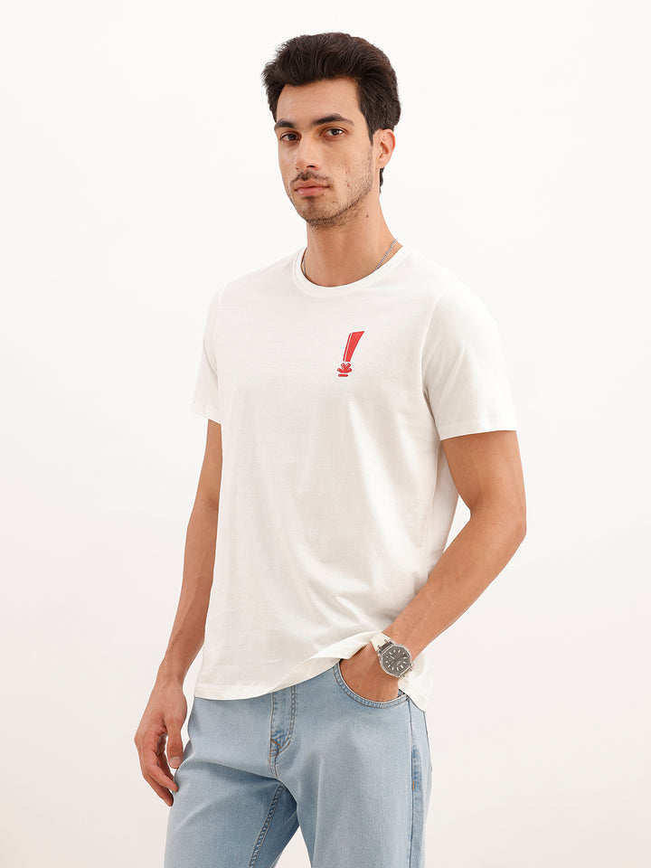 Classic Placement Printed T-Shirt | White