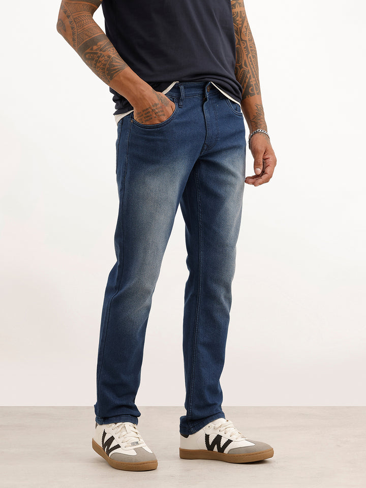 Washed Slim Fit Denim Jeans | Blue