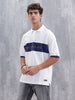 Casual Men Sporty Look Oversized Fit Tee With Print | White