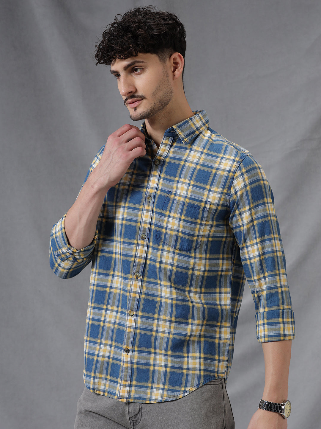 Tartan Yellow Checks Shirt