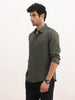 Solid Slim Fit 100% Tencel Shirt | Olive