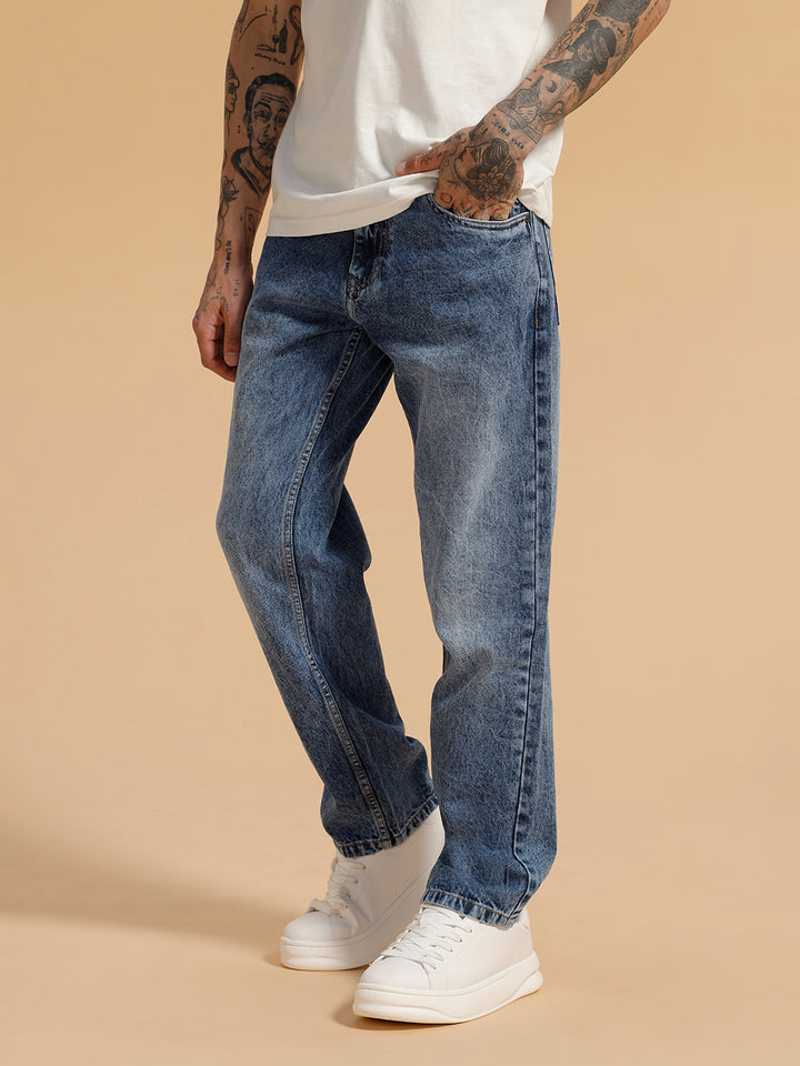 Heavy Fade Anti Fit Jeans | Blue