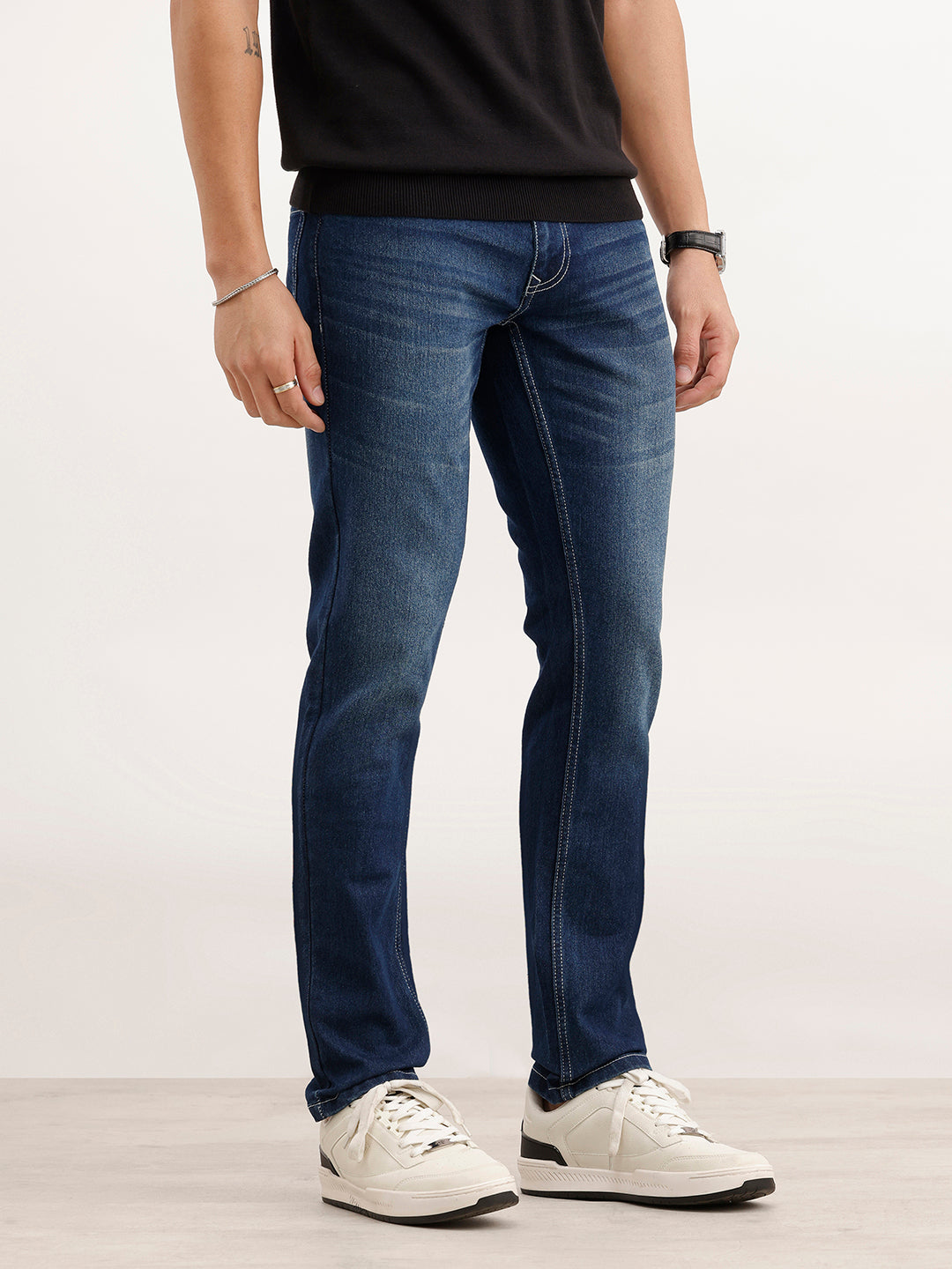 Slim Fit Faded Denim Jeans  | Blue