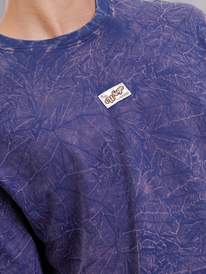 Washed Oversized Fit Pure Cotton T-Shirt  | Navy Blue