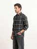 Comfort Fit Checkered Full Sleeve Shirt | Dark Grey