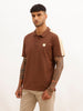 Regular Fit Contrast Sleeve Polo T-Shirt | Brown