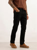 Solid Slim Fit Denim Jeans | Black