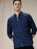 Navy Blue Striped Cotton Shirt