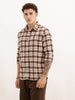 Slim Fit Full Sleeve Checkered Shirt | Brown | WSH02FSSL0324S