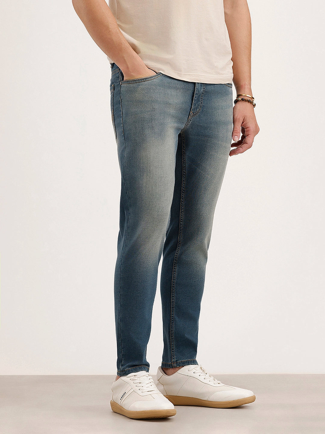 Faded Skinny Crop Denim Jeans | Light Blue