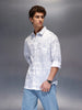 Men's Casual Oversized Abstract Printed Shirt  |  Grey