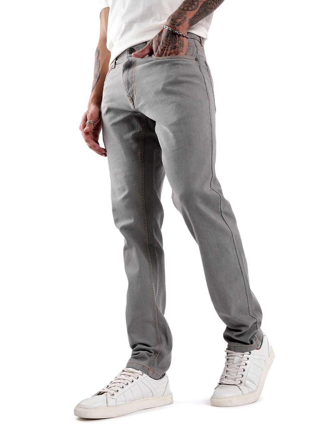 Sleek Slim Fit Grey Jeans