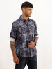 Slim Fit AOP Full Sleeve Shirt | Blue