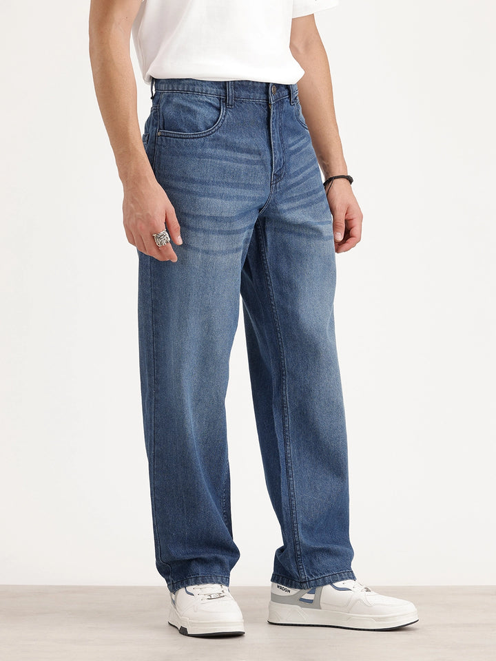 Loose Fit Denim Jeans | Light Blue