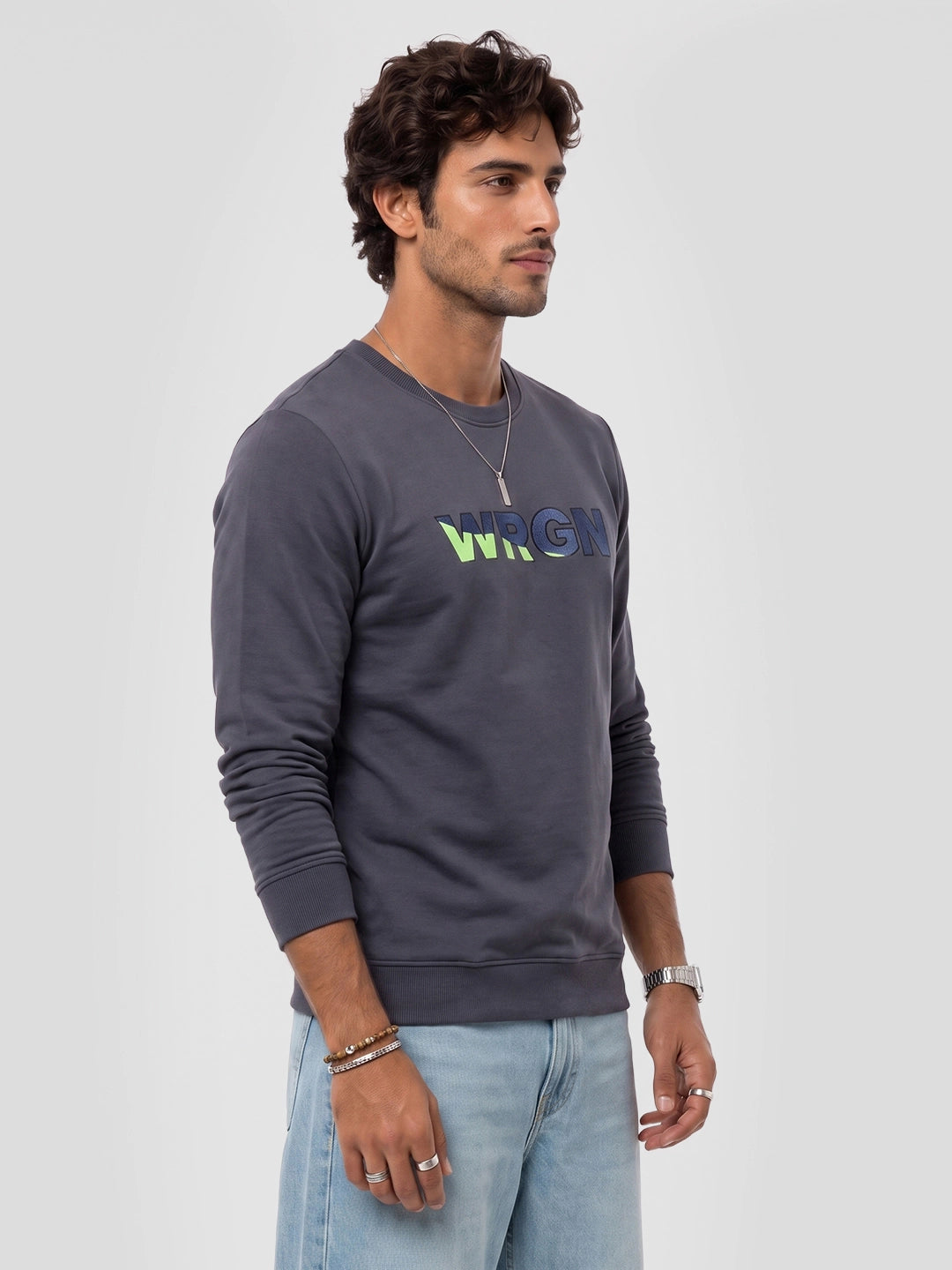 Classic Placement Printed Sweatshirt | Peach | WPSS7344S
